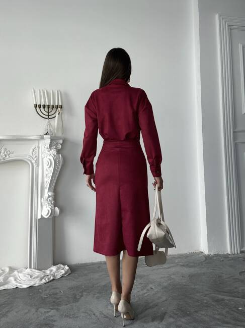 COSMOS Elbise 1245 - Bordo - 5