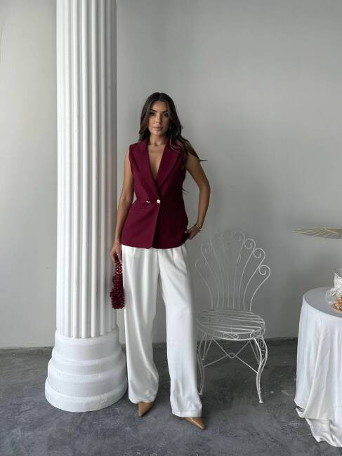 EDNA Yelek 9903 - Bordo - 3