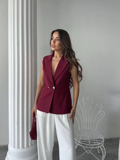 EDNA Yelek 9903 - Bordo - 2