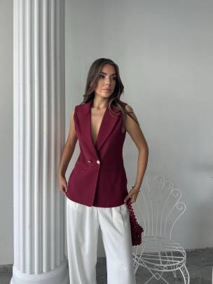 EDNA Yelek 9903 - Bordo - MAXMOOR