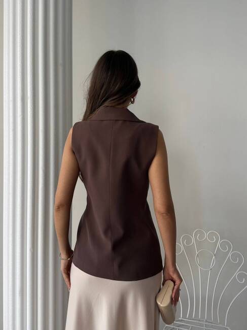 EDNA Yelek 9903 - Acı Kahve - 2