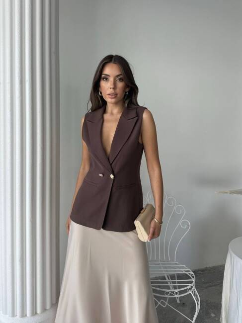 EDNA Yelek 9903 - Acı Kahve - 1