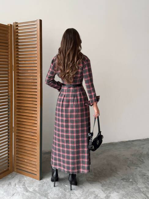 EMERY Midi Elbise - 1290 - Antrasit - 6