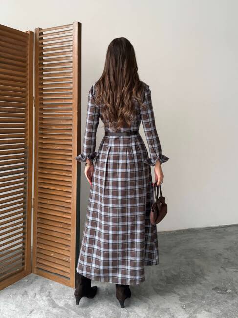 EMERY Midi Elbise - 1290 - Acı Kahve - 5