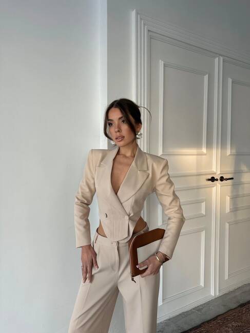 FİTY Yelek Pantolon Takım 2107 - Kahverengi - 2