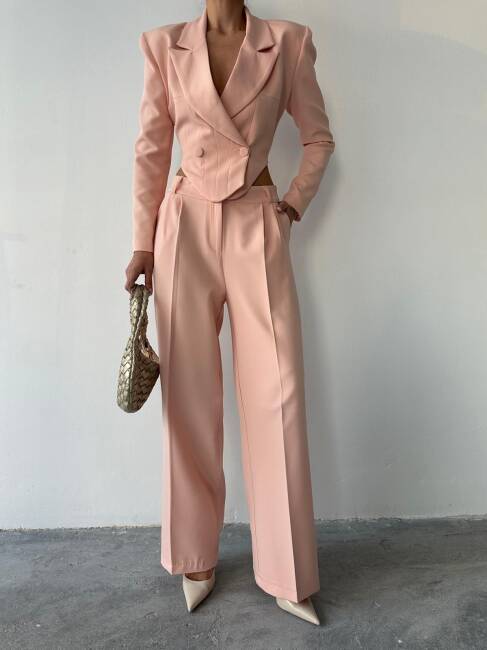 FİTY Yelek Pantolon Takım 2107 - Pembe - 2