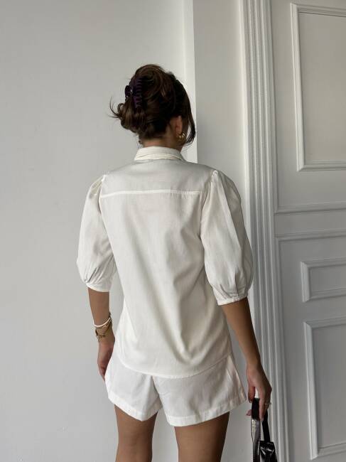 FORGET Gömlek - Şort Takım - Beyaz - 2