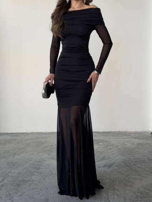 FREYA Maxi Elbise 1297 - Siyah - 5