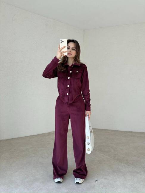 GENİEN Takım 3018 - Bordo - 3