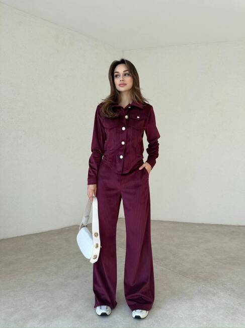 GENİEN Takım 3018 - Bordo - 2