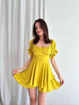 GOWU Mini Elbise 2623 - Yeşil - MAXMOOR