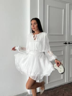 Herper Elbise Beyaz- 3048 - MAXMOOR