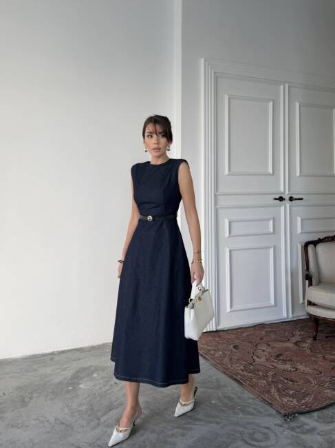 JACOP Midi Elbise 3099 - Lacivert - 3