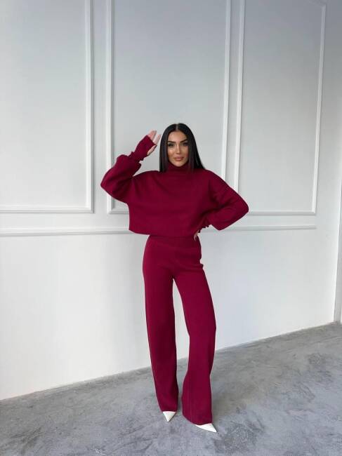 JOHN Triko Takım - 9907 - Bordo - 3