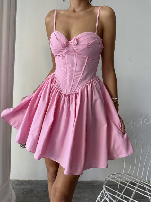 LOBELİA Midi Elbise 1226 - Pembe - 4