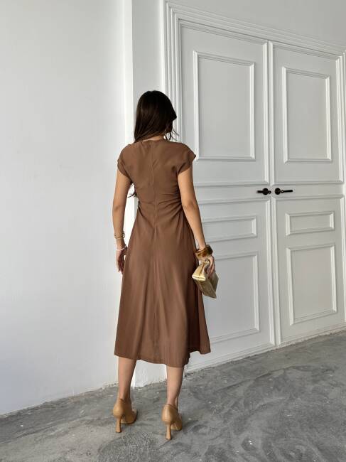 LOGAN Midi Elbise 3062 - Kahverengi - 2