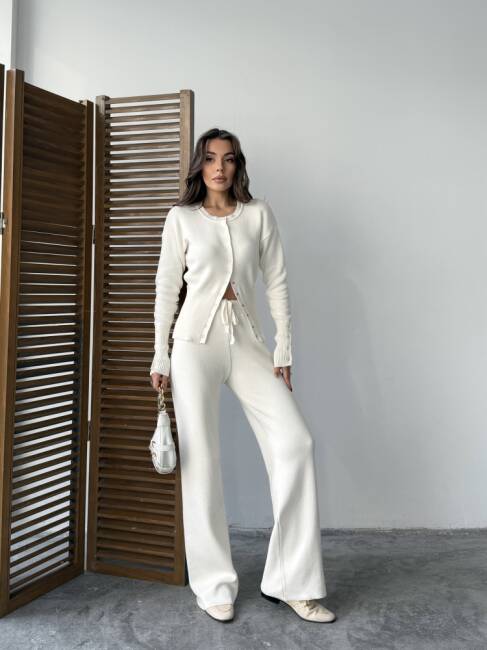 LOUVAİN Triko Takım 9915 - Beyaz - 2