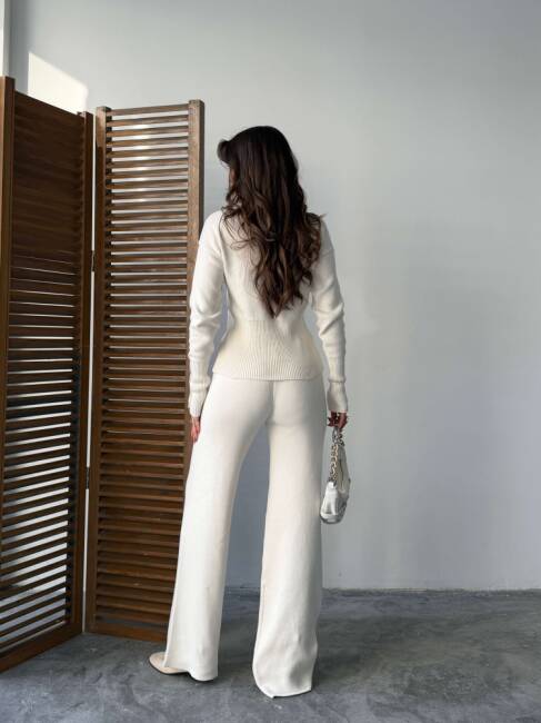 LOUVAİN Triko Takım 9915 - Beyaz - 4