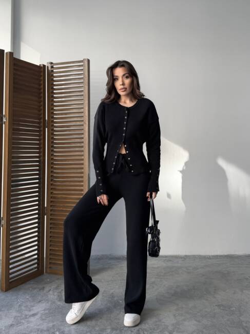 LOUVAİN Triko Takım 9915 - Siyah - 1