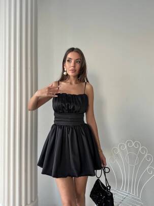 LUNA Mini Elbise 3050 - Siyah - MAXMOOR