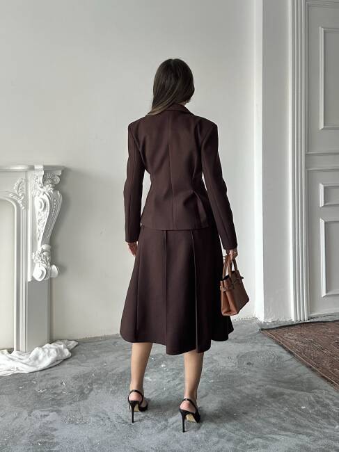 MARGRİT Ceket Etek Takım 2262 - Acı Kahve - 5