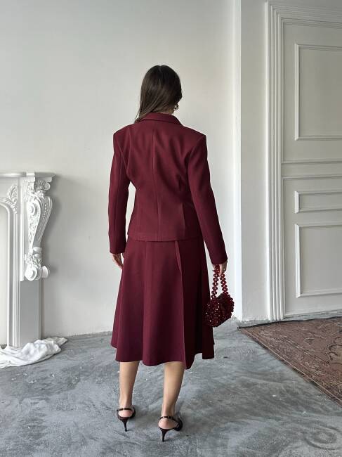 MARGRİT Ceket Etek Takım 2262 - Bordo - 6