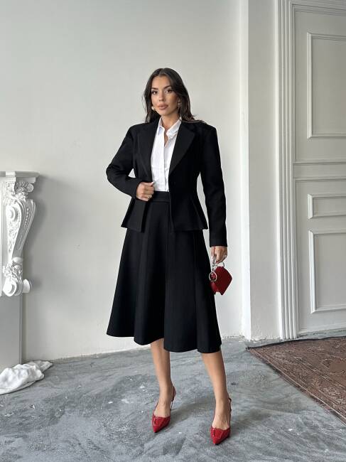 MARGRİT Ceket Etek Takım 2262 - Siyah - 1