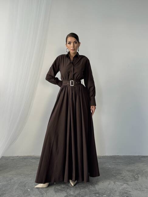 MARY Elbise 1241 - Acı Kahve - 4