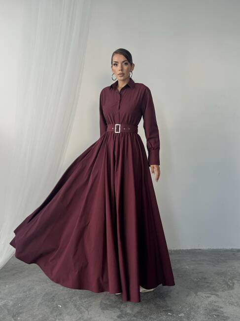 MARY Elbise 1241 - Bordo - 4