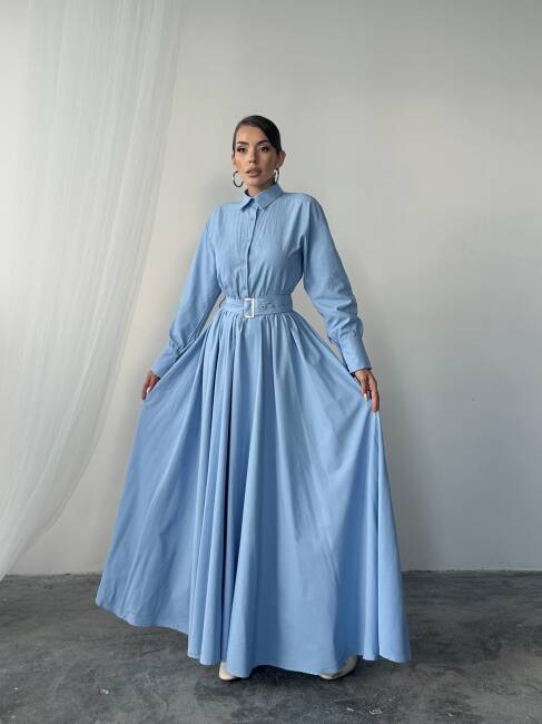 MARY Elbise 1241 - Mavi - 4