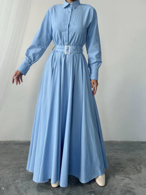 MARY Elbise 1241 - Mavi - 5