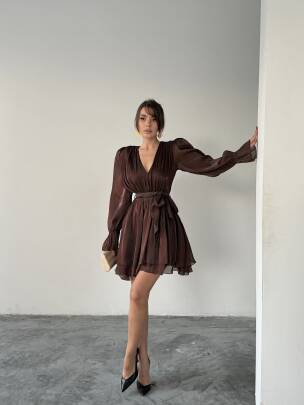 MİRELLE Mini Elbise 1298 - Acı kahve - MAXMOOR