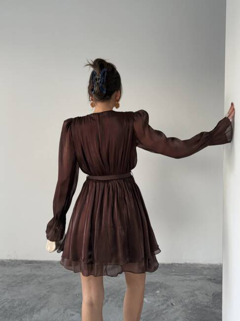 MİRELLE Mini Elbise 1298 - Acı kahve - 5