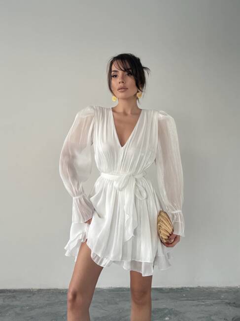 MİRELLE Mini Elbise 1298 - Beyaz - 2