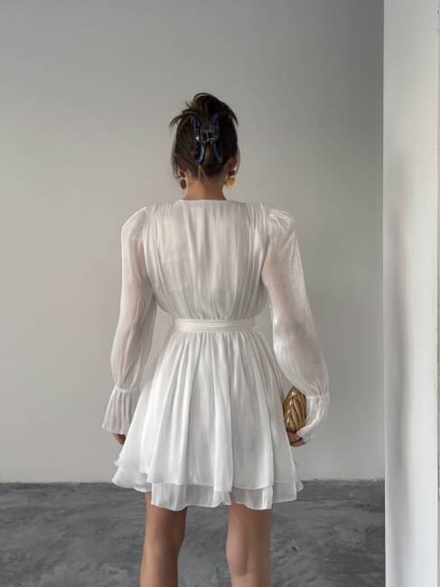 MİRELLE Mini Elbise 1298 - Beyaz - 5