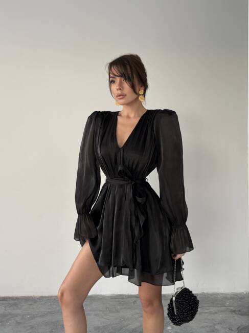 MİRELLE Mini Elbise 1298 - Siyah - 2