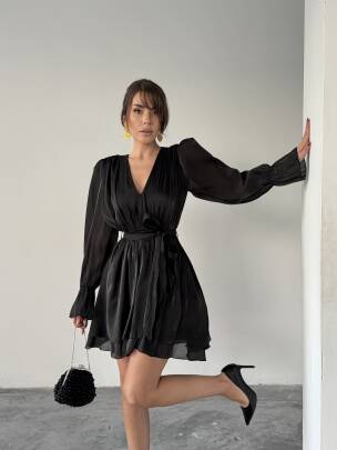 MİRELLE Mini Elbise 1298 - Siyah - MAXMOOR