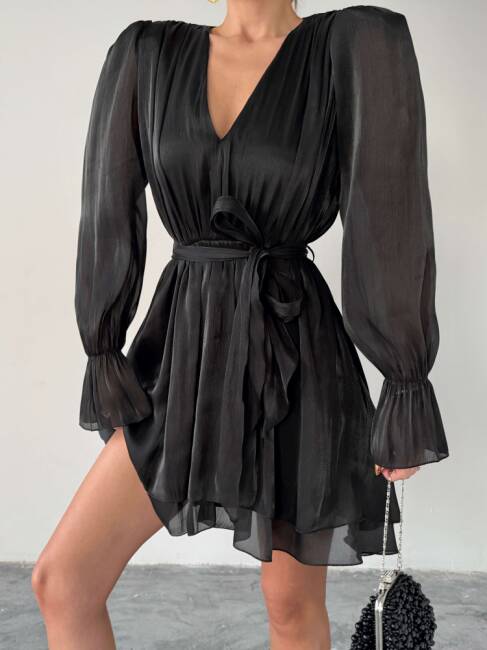 MİRELLE Mini Elbise 1298 - Siyah - 5