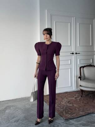 MONİE Vatka Detay Takım 2299 - Mor - MAXMOOR