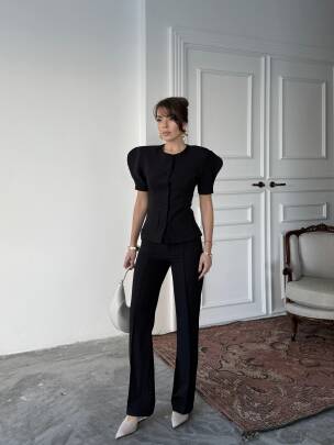 MONİE Vatka Detay Takım 2299 - Siyah - MAXMOOR