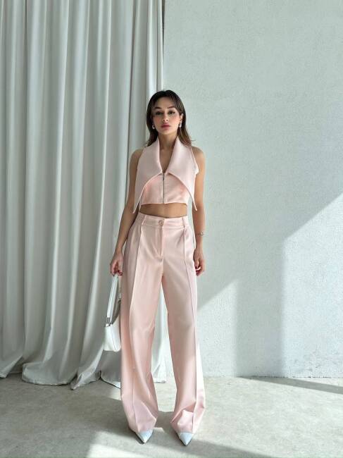 MONİL Yelek Pantolon Takım 2121 - Pembe - 1