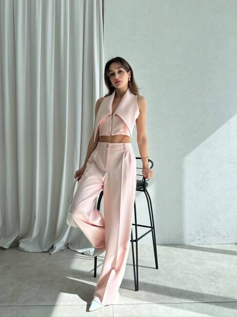 MONİL Yelek Pantolon Takım 2121 - Pembe - 3