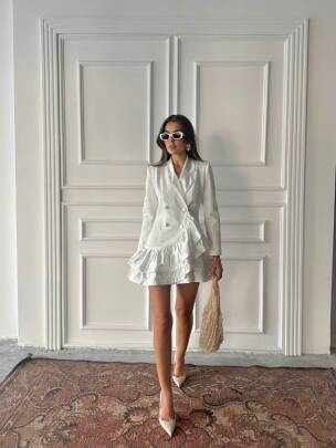 MOSSA Ceket 1154 - Beyaz 