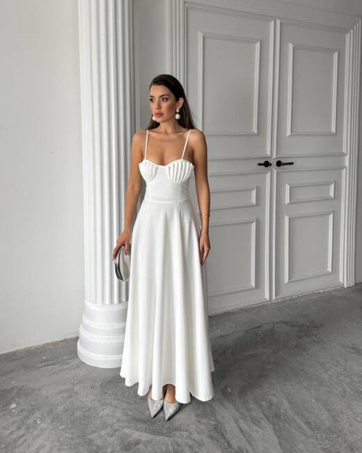 NATALYA MAXİ BEYAZ ELBİSE - 3