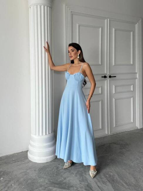 NATALYA MAXİ MAVİ ELBİSE - 3