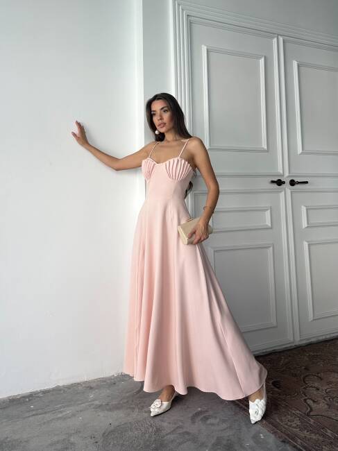 NATALYA MAXİ PEMBE ELBİSE - 1