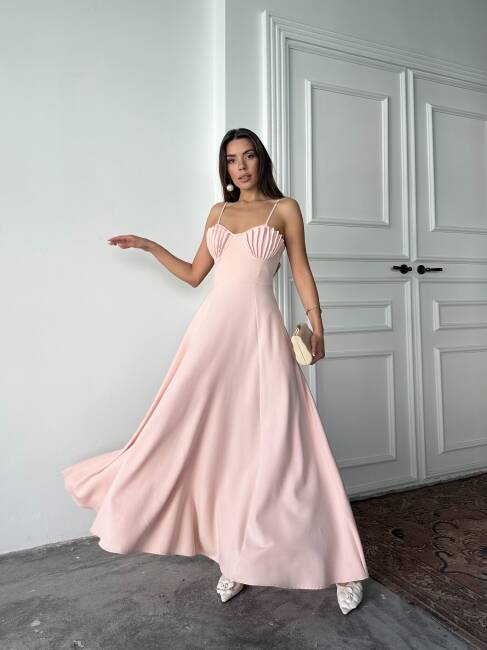 NATALYA MAXİ PEMBE ELBİSE - 3