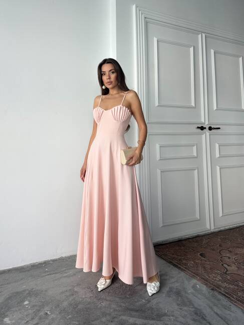 NATALYA MAXİ PEMBE ELBİSE - 4