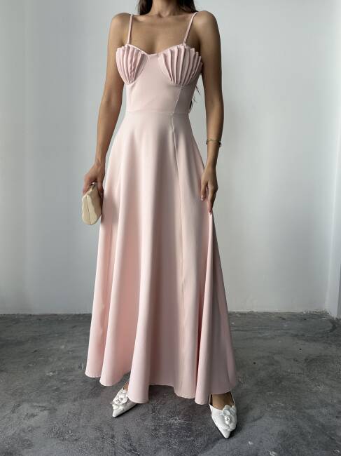 NATALYA MAXİ PEMBE ELBİSE - 5