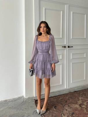 NOLAN Mini Elbise 3035 - Lila - MAXMOOR